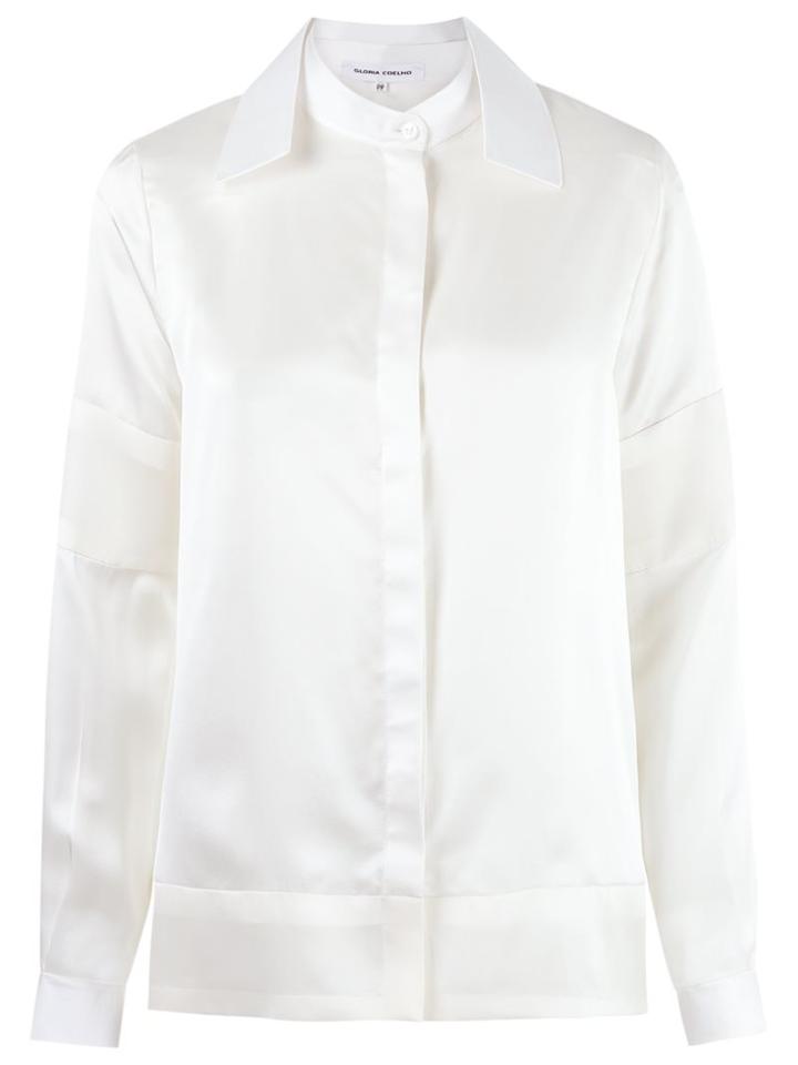 Gloria Coelho Classic Shirt, Women's, Size: G, White, Silk/polyester/polyamide