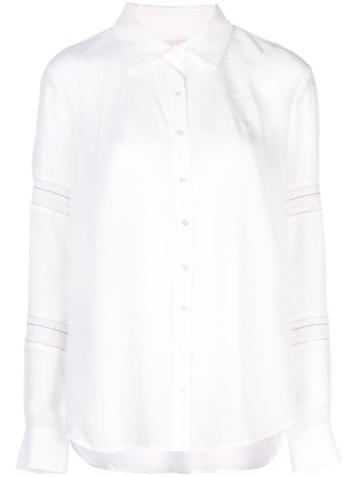 Nicole Miller Ruched Shirt - White
