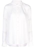 Nicole Miller Ruched Shirt - White