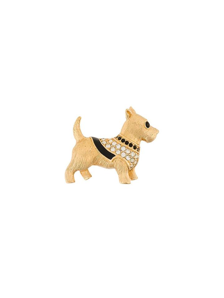 Susan Caplan Vintage Swarovski Dog Brooch - Metallic