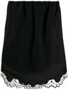 Nº21 Embroidered Tulle Trim Skirt - Black