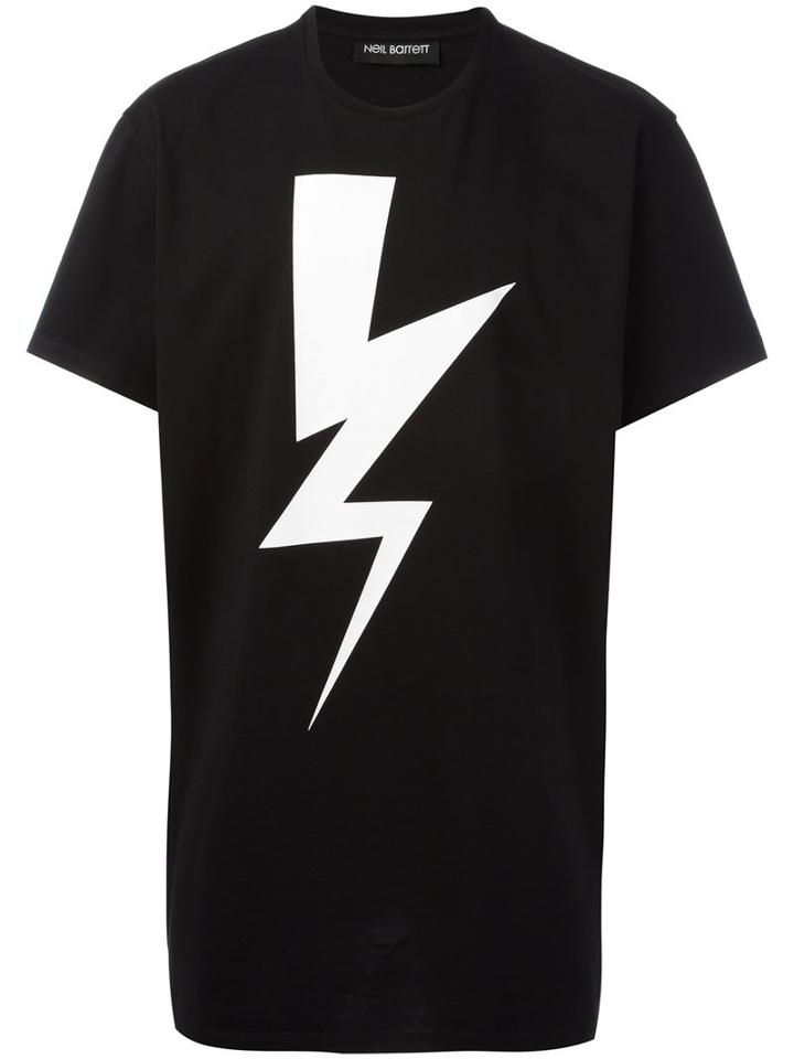 Neil Barrett Lightning Print T-shirt, Men's, Size: Medium, Black, Cotton