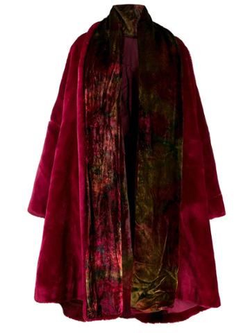 Dolce & Gabbana Pre-owned 1990's Velvet Effect Tie-dye Coat - Red