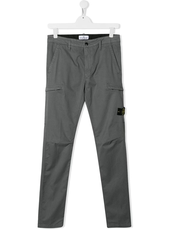 Stone Island Junior Teen Gabardine Trousers - Grey