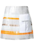 Manning Cartell Patch Pocket Striped Skirt, Women's, Size: 12, White, Silk Organza