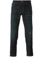 Dolce & Gabbana Ripped Detail Jeans, Men's, Size: 50, Blue, Spandex/elastane/cotton