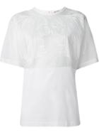 No21 Mesh Panel Portait Blouse, Women's, Size: 46, White, Cotton/silk