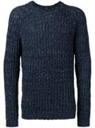 Ribbed Trim Jumper - Men - Cotton/linen/flax/polyester - 48, Blue, Cotton/linen/flax/polyester, Roberto Collina