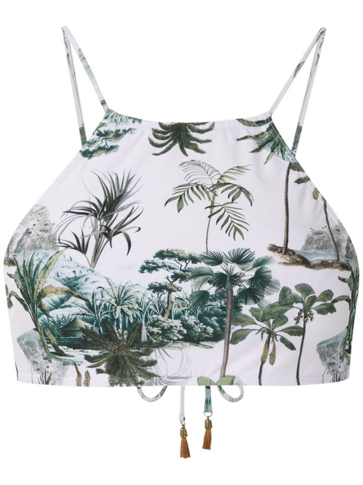 Lygia & Nanny Ilana Crop Bikini Top - White