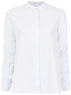 Nk Ruched Sleeved Shirt - White