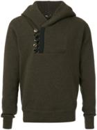 Kolor Button Embellished Hoodie - Green