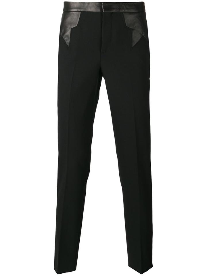 Neil Barrett - Tailored Trousers - Men - Cotton/lamb Skin/polyester/virgin Wool - 46, Black, Cotton/lamb Skin/polyester/virgin Wool