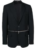 Alexander Mcqueen Front Zipped Blazer - Black