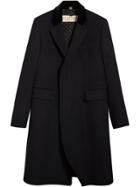 Burberry Velvet Collar Riding Coat - Black