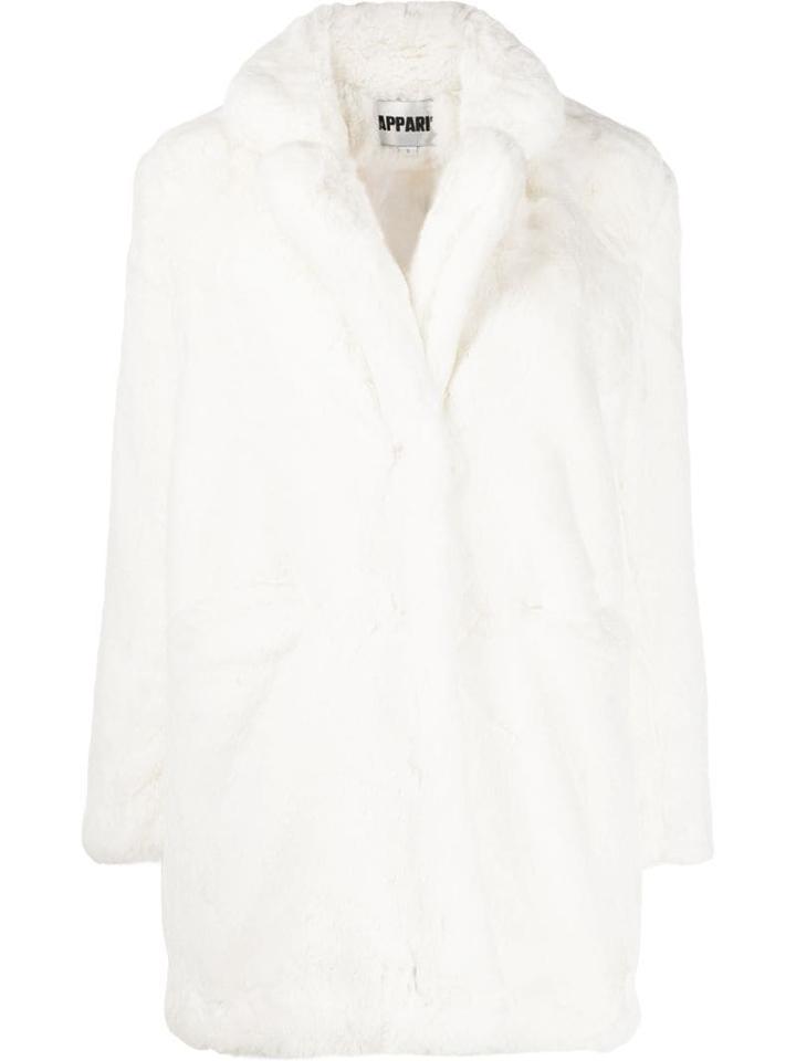 Apparis Faux Fur Coat - White