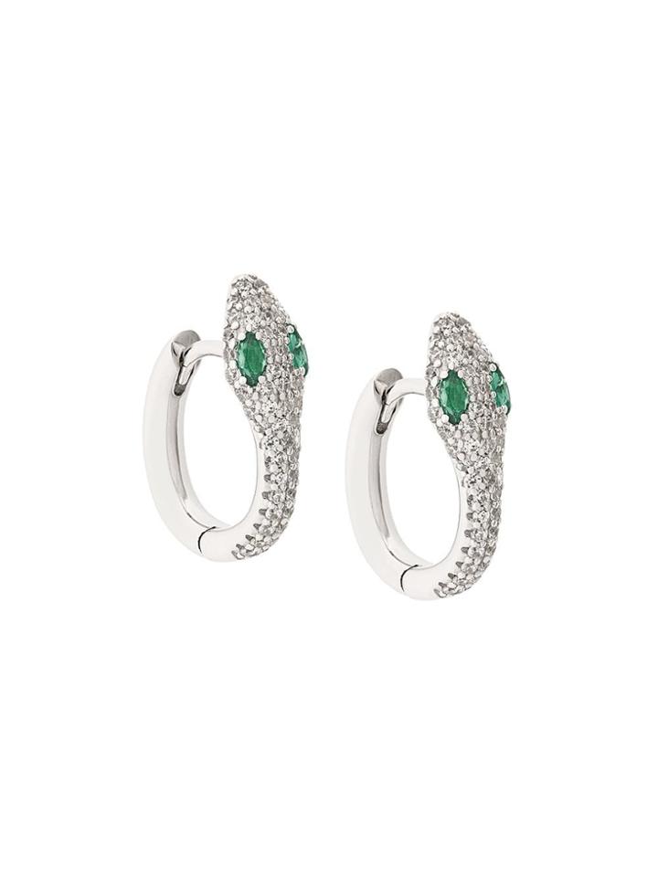 Apm Serpentine Hoop Earrings - Silver