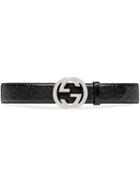 Gucci - Gucci Signature Leather Belt - Men - Leather/metal - 100, Black, Leather/metal