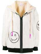 Natasha Zinko Shearling Hooded Sweatshirt Smiles - Neutrals