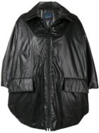 Yohji Yamamoto Cropped Sleeve Zip Coat - Black