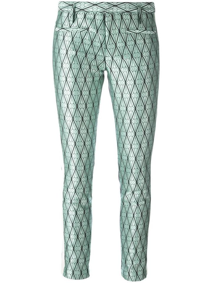 Haider Ackermann Metallic Cropped Trousers, Women's, Size: 38, Green, Silk/polyester/cotton/rayon