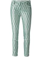 Haider Ackermann Metallic Cropped Trousers, Women's, Size: 38, Green, Silk/polyester/cotton/rayon