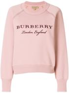 Burberry Brand Embroidered Sweatshirt - Pink & Purple