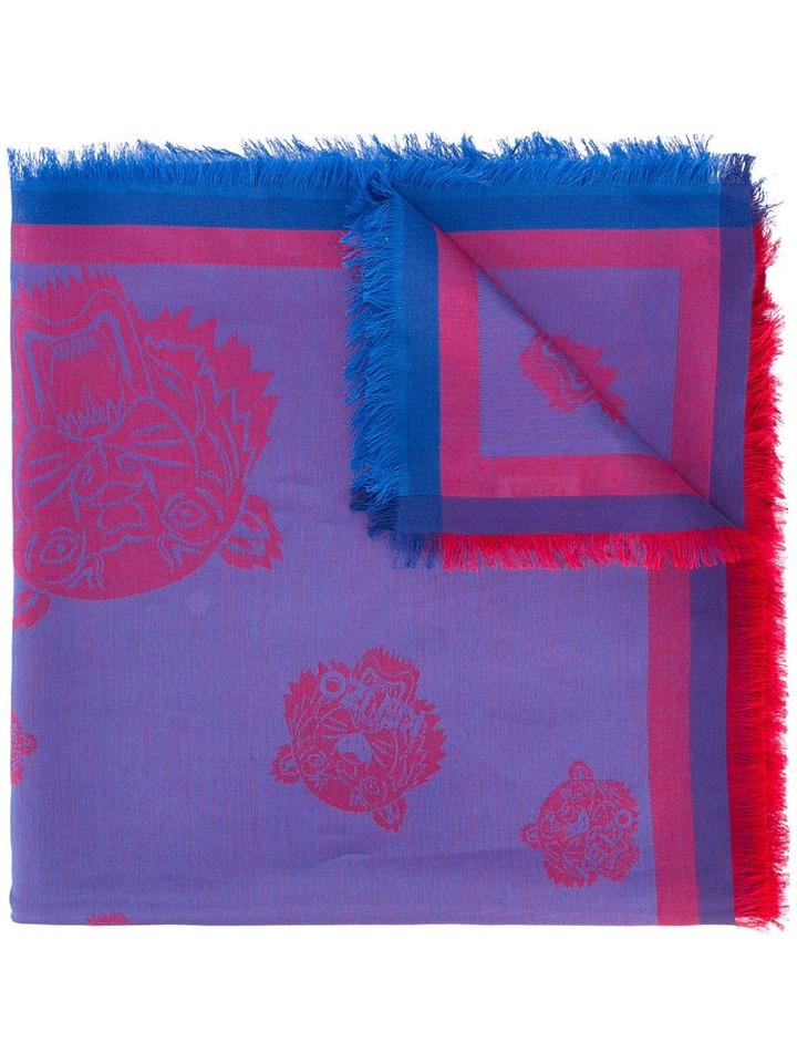Kenzo Multi Tiger Scarf, Women's, Red, Cotton/modal