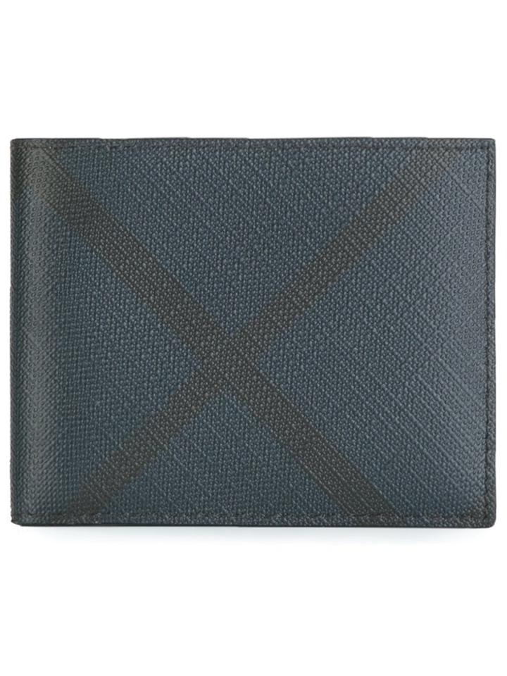 Burberry Plaid Portfolio Wallet - Blue