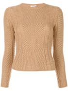 Max Mara - Ronco Cable Knit Sweater - Women - Polyamide/camel Hair/wool - Xs, Brown, Polyamide/camel Hair/wool