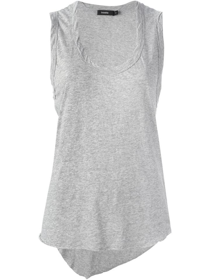 Bassike Scoop Neck Tank Top, Women's, Size: L, Grey, Organic Cotton
