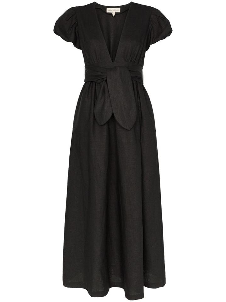 Mara Hoffman Savannah Bow Detail Midi Dress - Black