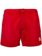 Moncler Side Stripe Swim Shorts - Red