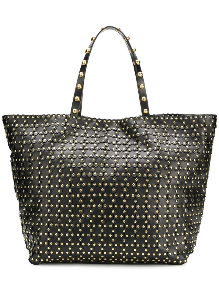 Red Valentino Red(v) Flower Puzzle Tote - Black