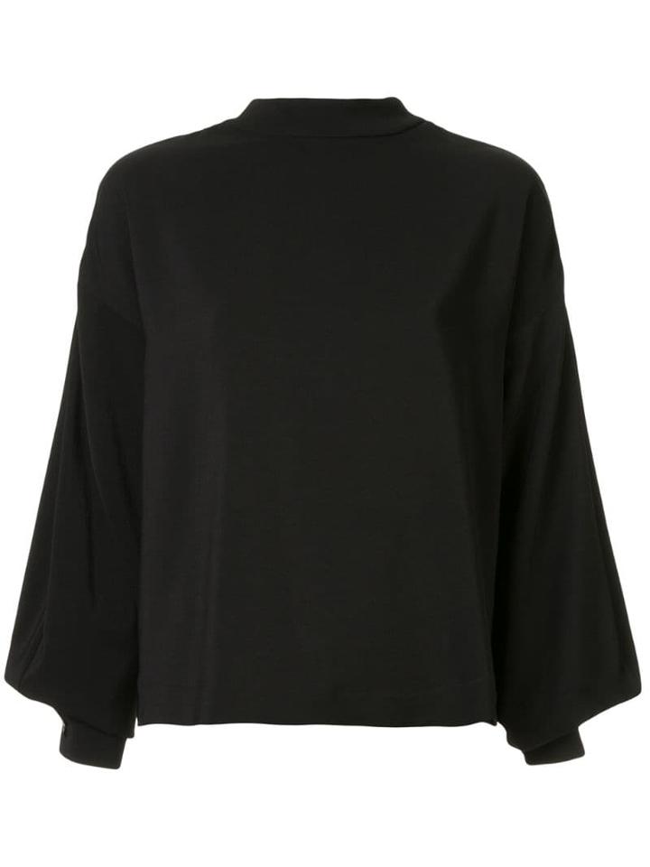 Taylor Fractionated Balloon Sleeve Blouse - Black