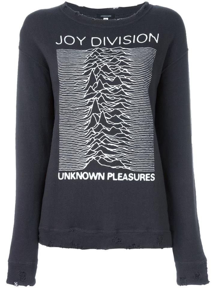 R13 Joy Division Print Sweatshirt, Women's, Size: Medium, Black, Cotton