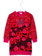 Kenzo Kids Patterned Sweater Dress, Girl's, Size: 12 Yrs, Pink