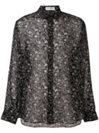 Saint Laurent Printed Sheer Shirt - Black