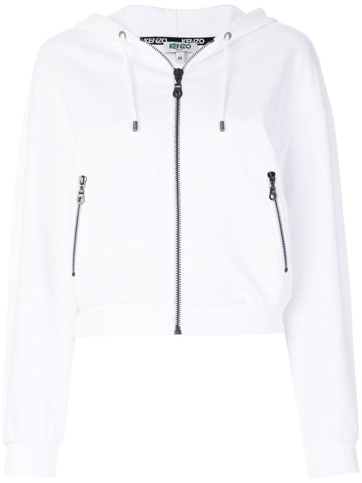 Kenzo Kenzo Signature Embroidered Hoodie - White
