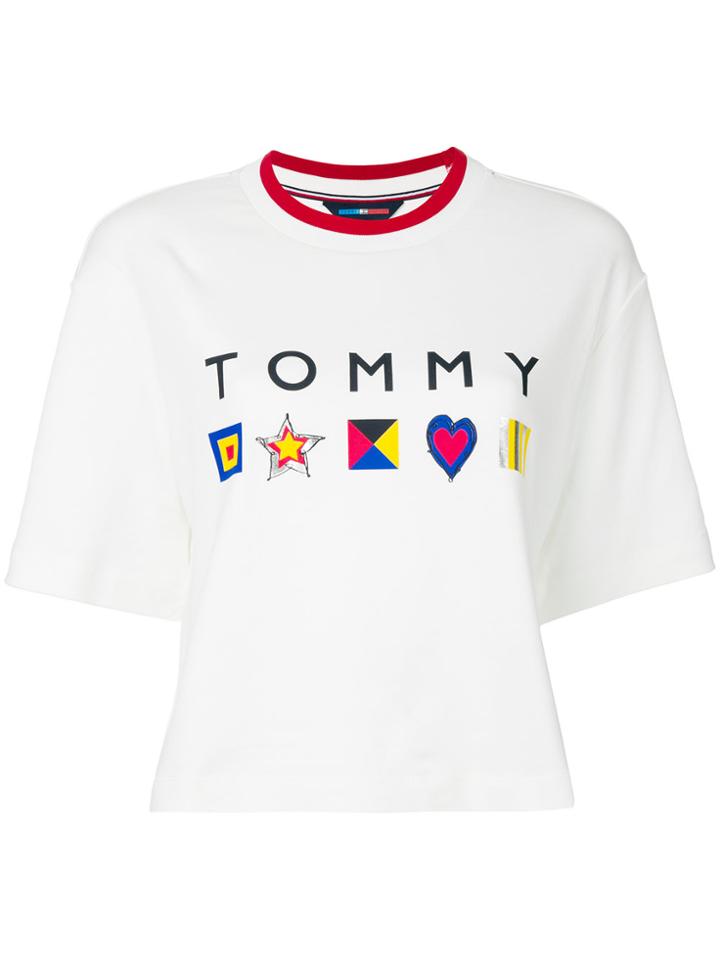 Tommy Hilfiger Logo Cropped Top - White