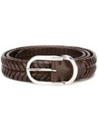 Brunello Cucinelli Woven Belt, Men's, Size: 100, Brown, Leather