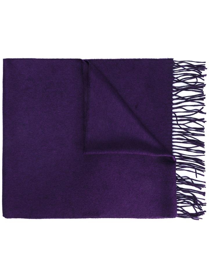 Brioni - Fringed Scarf - Men - Silk/cashmere - One Size, Pink/purple, Silk/cashmere