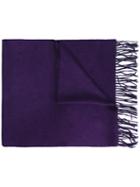 Brioni - Fringed Scarf - Men - Silk/cashmere - One Size, Pink/purple, Silk/cashmere