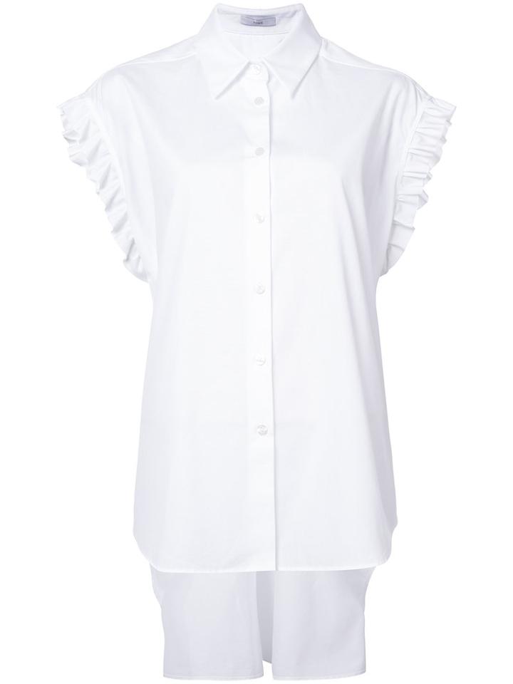 Tome - Frill Sleeve Blouse - Women - Cotton - 8, White, Cotton