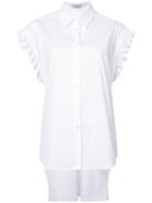Tome - Frill Sleeve Blouse - Women - Cotton - 8, White, Cotton