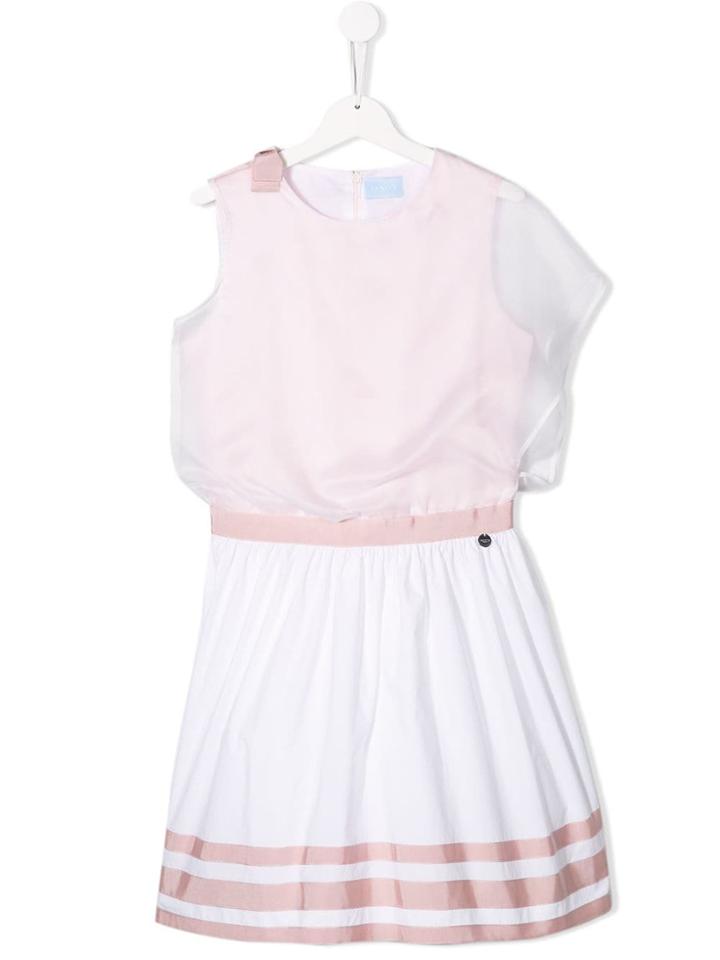 Lanvin Enfant Teen Two-tone Flared Dress - Pink