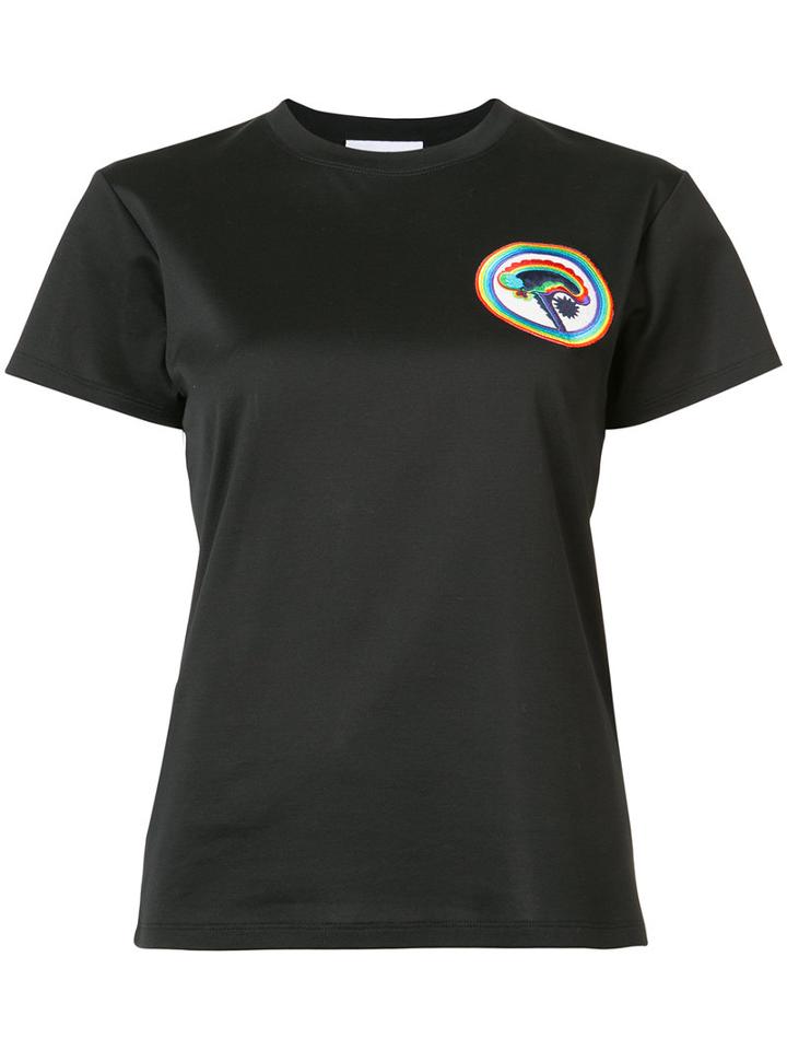 Paco Rabanne - Short Sleeve Patch T-shirt - Women - Cotton - 38, Black, Cotton