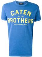 Dsquared2 'caten Brothers' T-shirt, Men's, Size: Large, Blue, Cotton