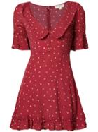 For Love And Lemons Printed Frill Trim Mini Dress - Red