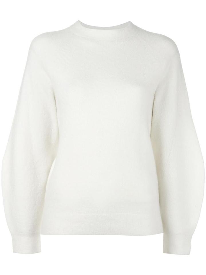 System Round Neck Jumper, Women's, Ivory, Nylon/polyurethane/cashmere/wool