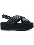 Marni Quilted Flatform Sandals - Black